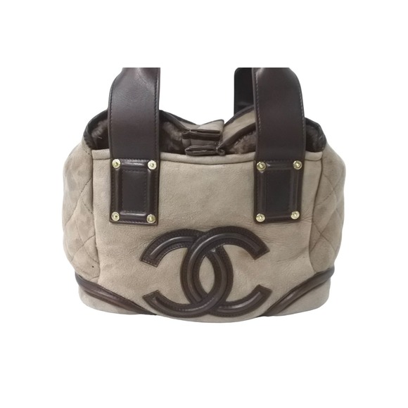 CHANEL Half Matelasse Handbag CC Coco Mark Brown Mouton - Picture 2 of 10